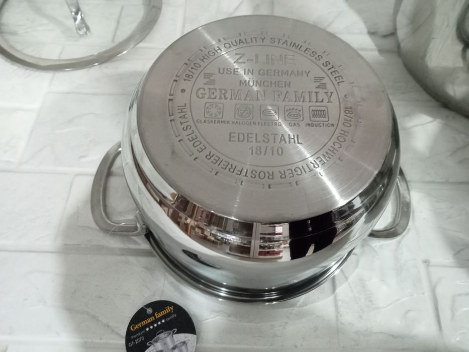 Набор кастрюль 3 шт. из нержавеющей стали German Family GF-2070