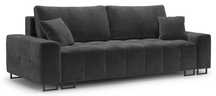 Sofa rozkładana ze schowkiem BYRON 3 os. Welur Szary ciemny
