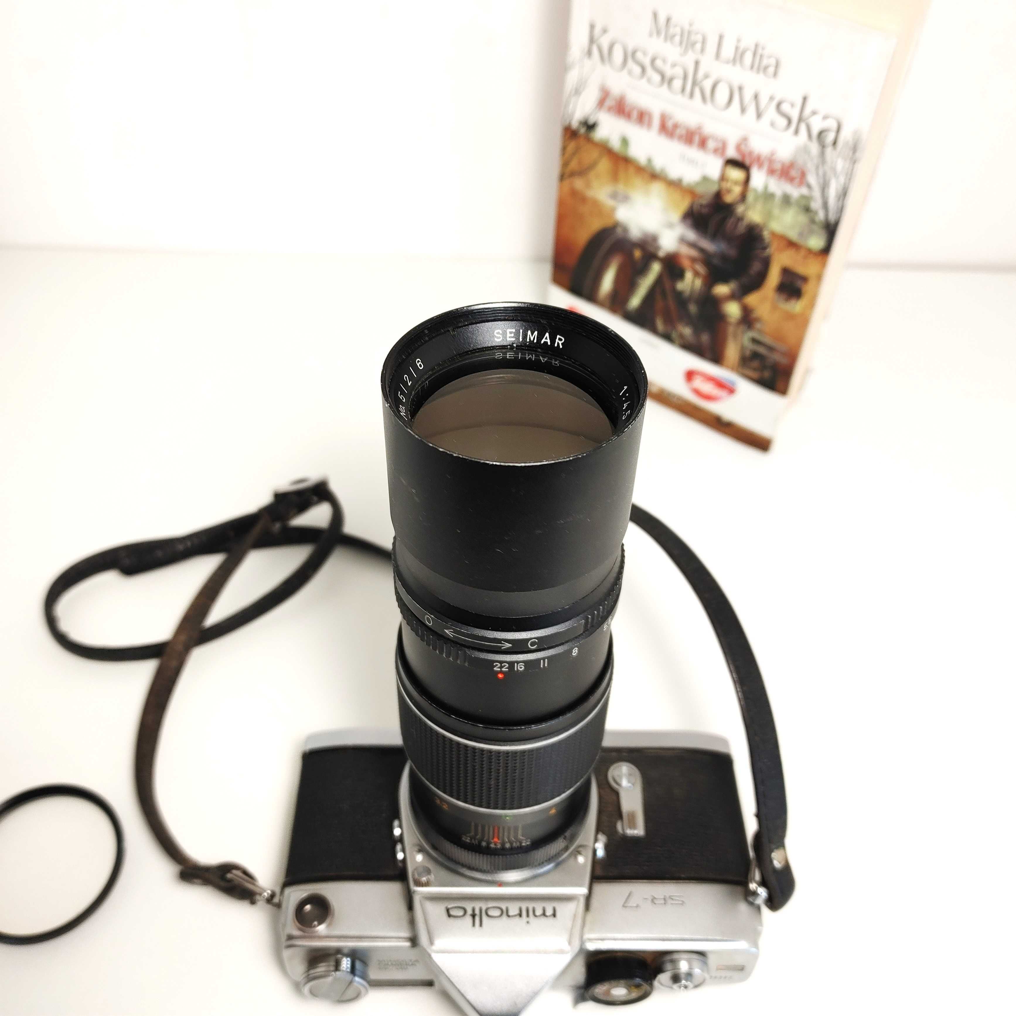 Lustrzanka Analogowa MINOLTA SR-7 z obiektywem 200mm Następca Legendy