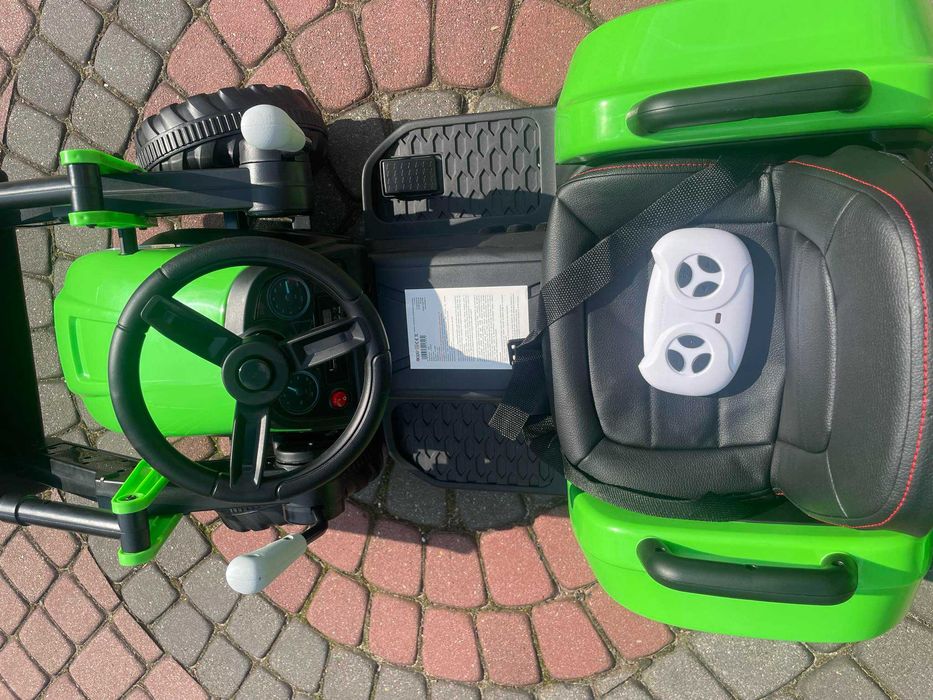 Traktor na akumulator 12V 2x45W z przyczepką i łyżką KOPARKA ciągnik