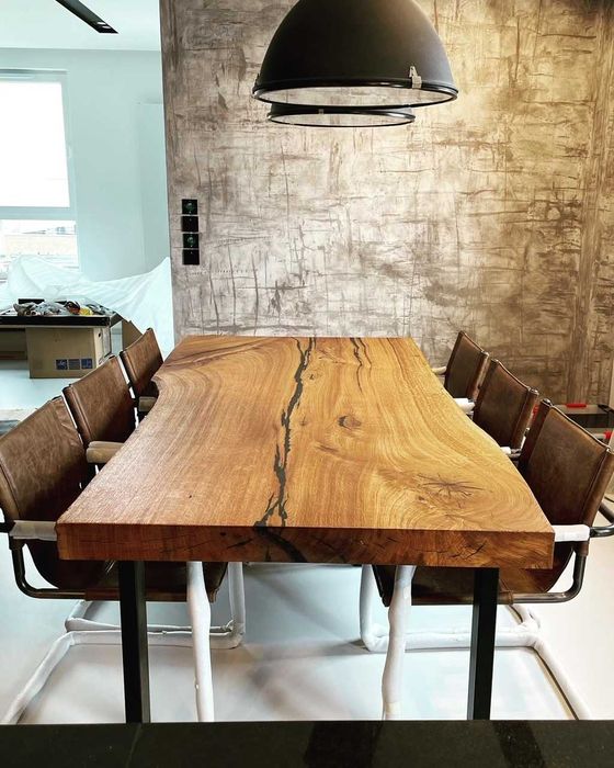 Stół dębowy monolit loft live edge