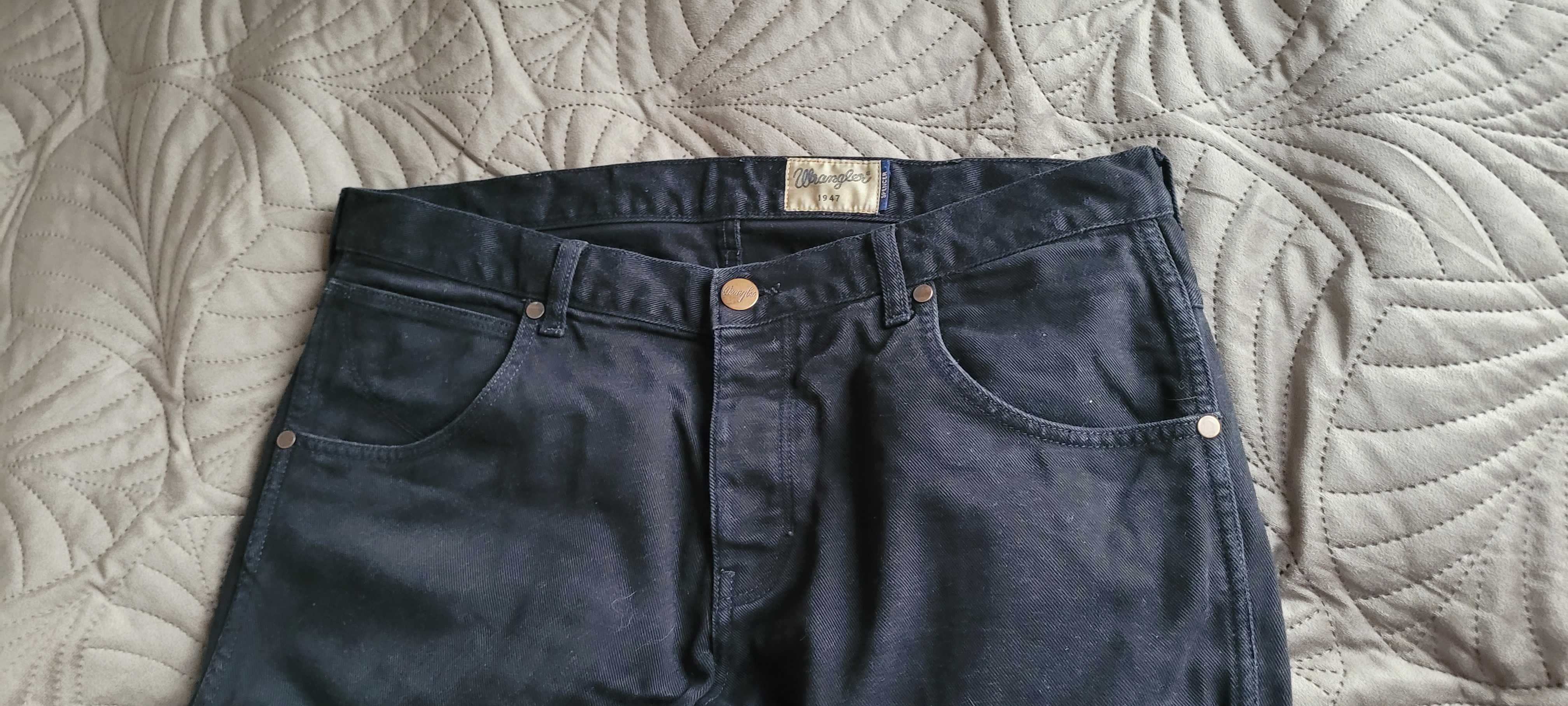 Wrangler 36/32 Denim Jeans Spencer stan super czarne bawełna slim fit