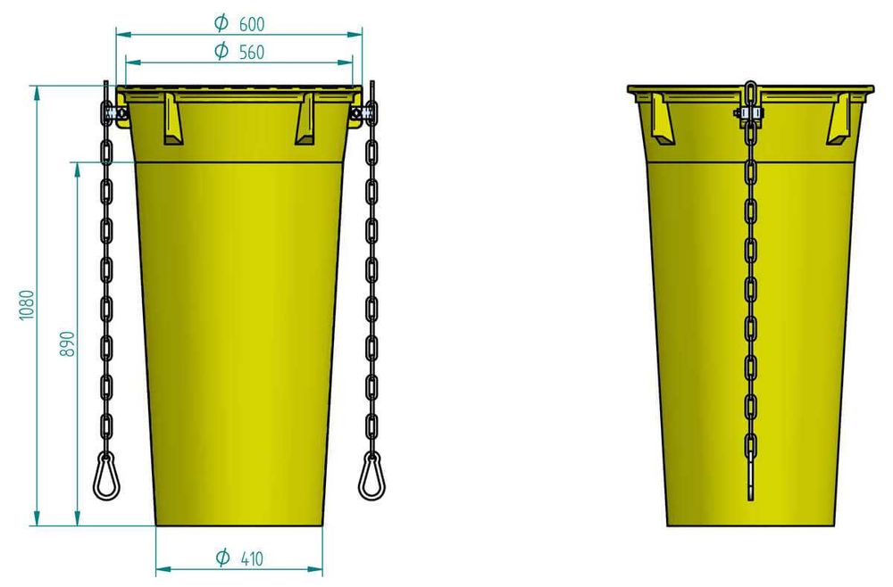 Zsyp na Gruz Kosze Zsypowe do gruzu Zsypy Budowlane Lej Rynna