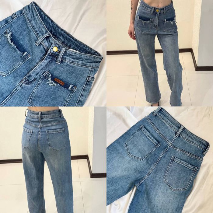 Джинси жіночі світлі та темні прямі та мом джинси