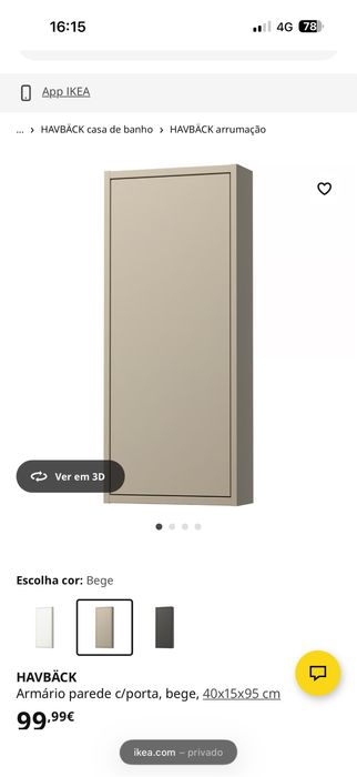 Armario casa de banho Ikea HAVBACK