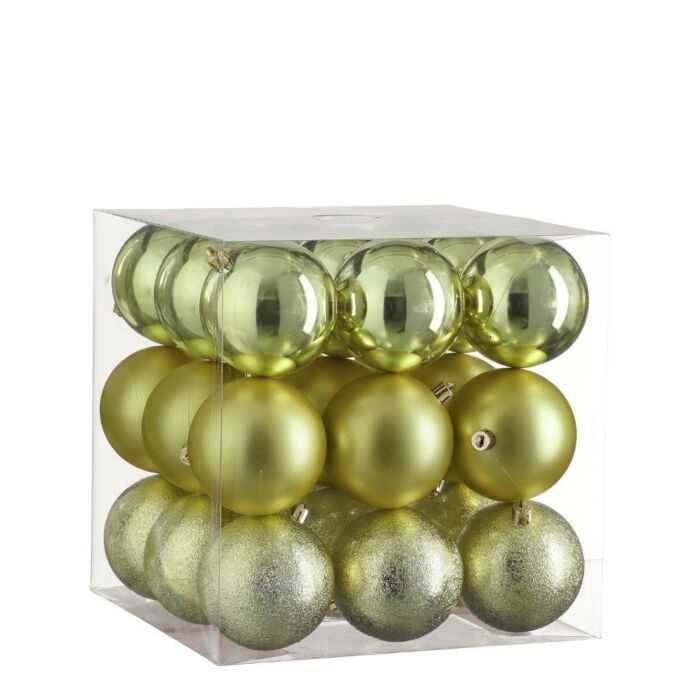 Niezniszczalne, złote bombki świąteczne, Ø 8 cm zestaw 27 sztuk