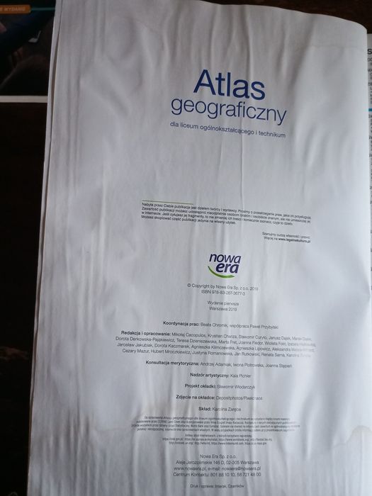 Atlas geograficzny dla LO i technikum