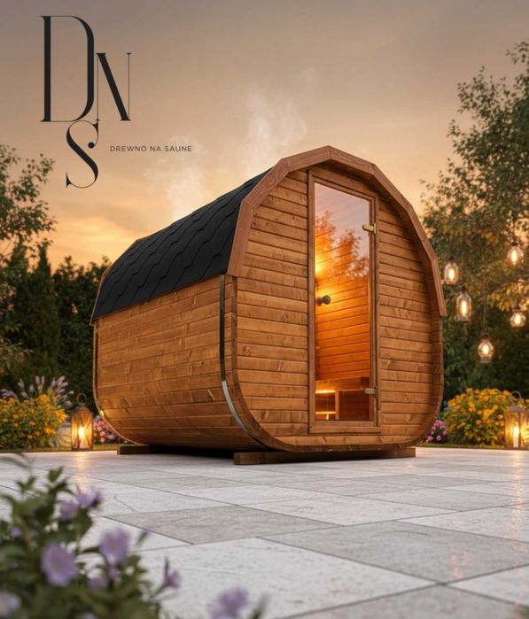 Sauna Ogrodowa Beczka Grzybek 2m do samodzielnego montażu złożenia
