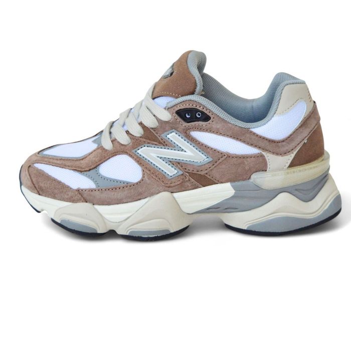 New Balance 9060 brown white кросівки жіночі нью беленс баланс кроссов
