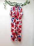 Vestido Maxi com flores vermelhas