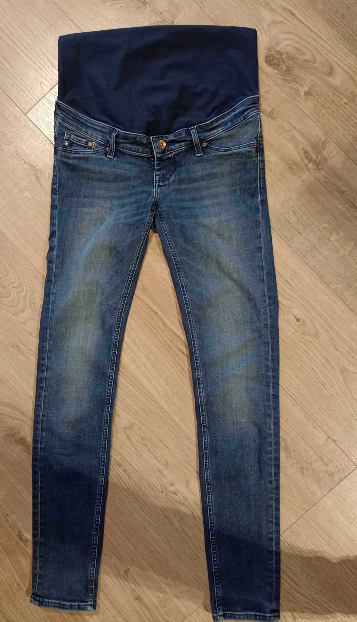 spodnie jeansy ciążowe rozmiar 40 rurki H&M granatowe