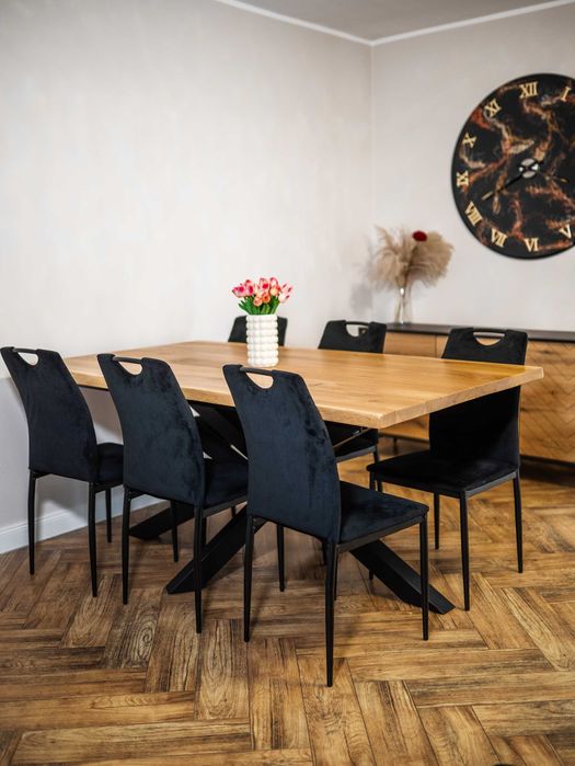 Stół drewniany dąb lity rozkładany rustic blat  LOFT Loftowy Dęblin