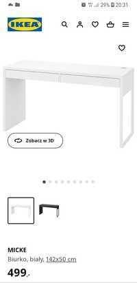 Biurko Ikea micke dwie szuflady
