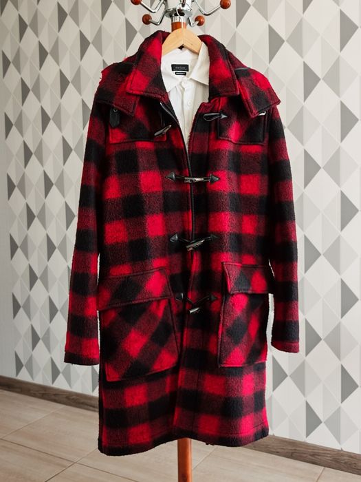 Пальто Zara красное мужское XL Дафлкот 52-54 осень-весна винтаж