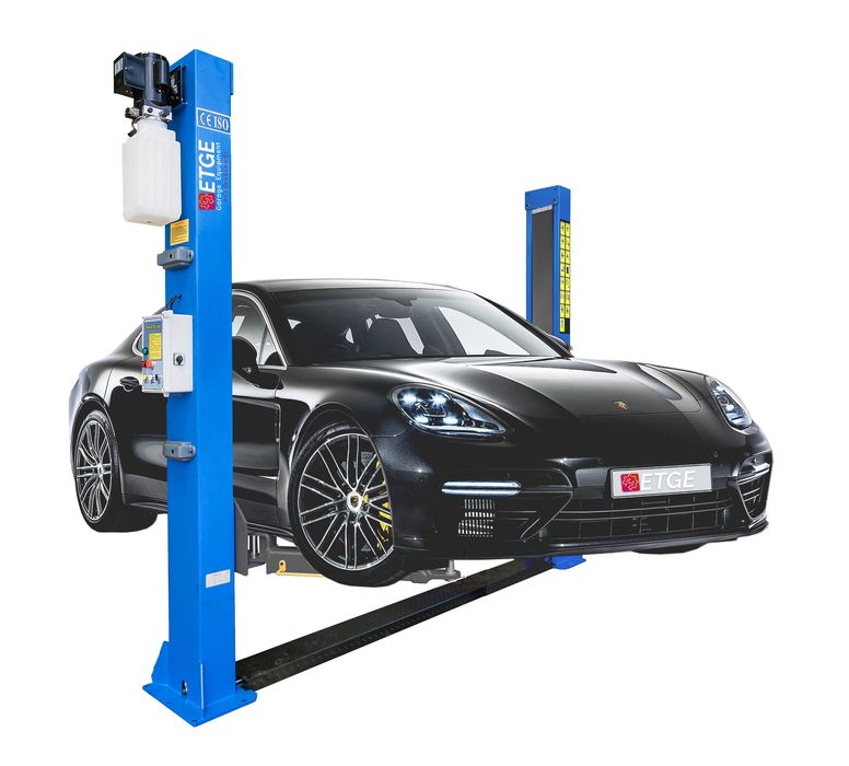 Podnośnik samochodowy dwukolumnowy, duży, automat, łapy potrójne,