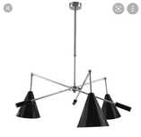 Candeeiro de tecto SALDOS Miami Preto 3 luzes Metal Fashion Contempor