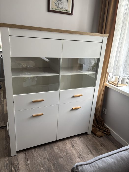 Komoda 120/140/40, biała, blat wotan