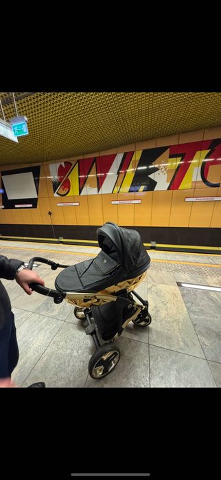 Junama Diamond S Line Wózek dziecięcy 3w1  czarno złoty