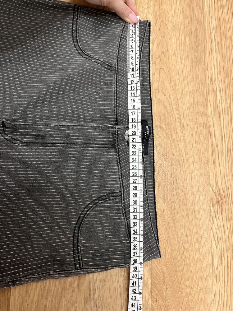 Szare spodnie długie 42 Reserved damskie nowe w paski