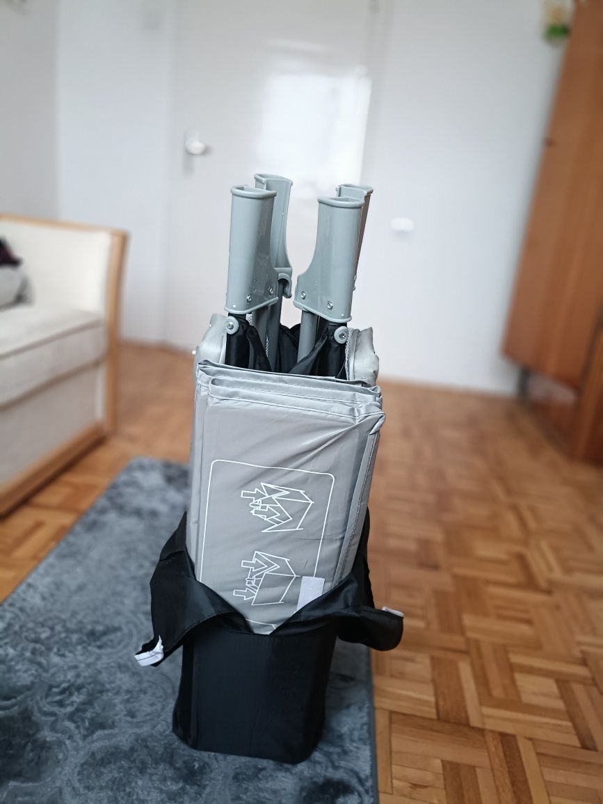 Łóżeczko turystyczne SMIKI czarno-szare