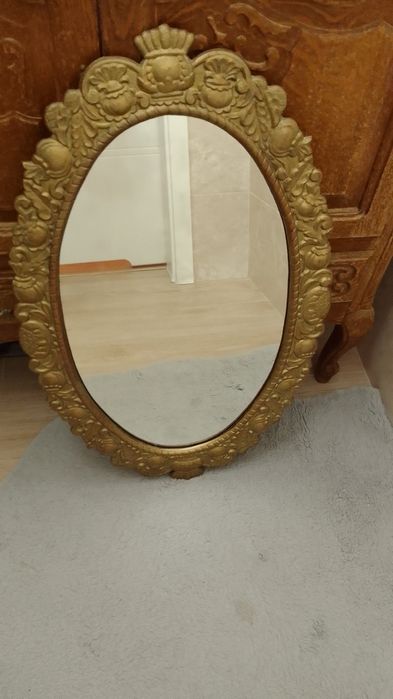 Lustro złota metalowa rama