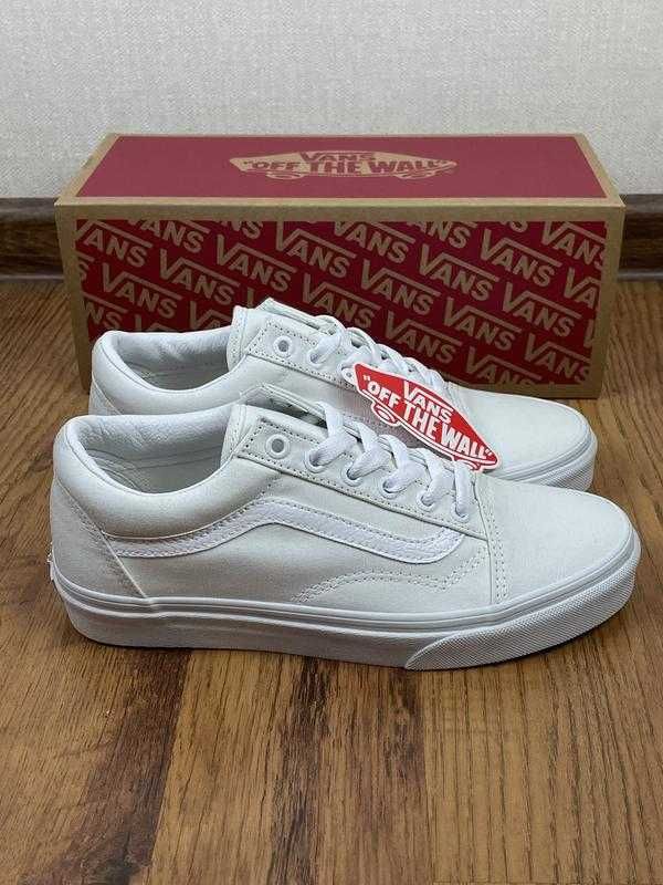 Ванси білі жіночі кеди Vans Ols skool White