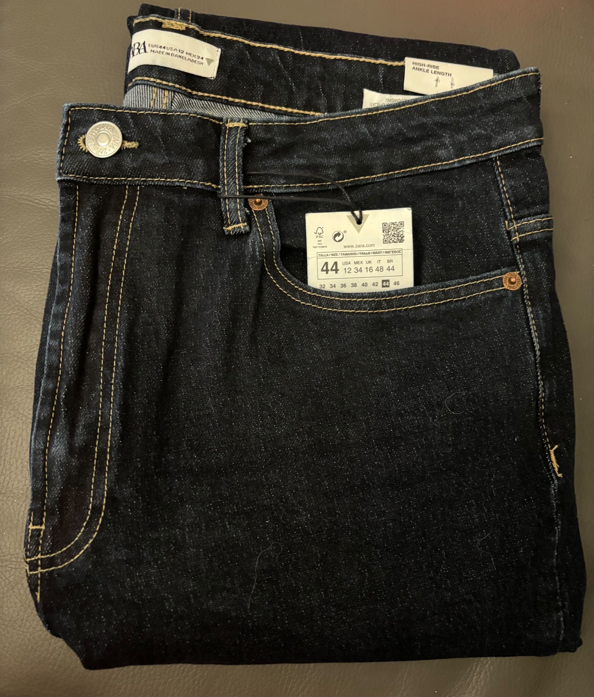 ZARA Jeans z wysokim stanem elastyczne  NOWE rozmiar 44