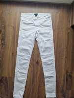 Białe rurki damskie spodnie jeansowe jeansy h&m slim