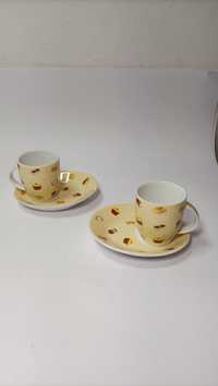 Designerskie porcelanowe filiżanki do espresso ciasteczka komplet T26
