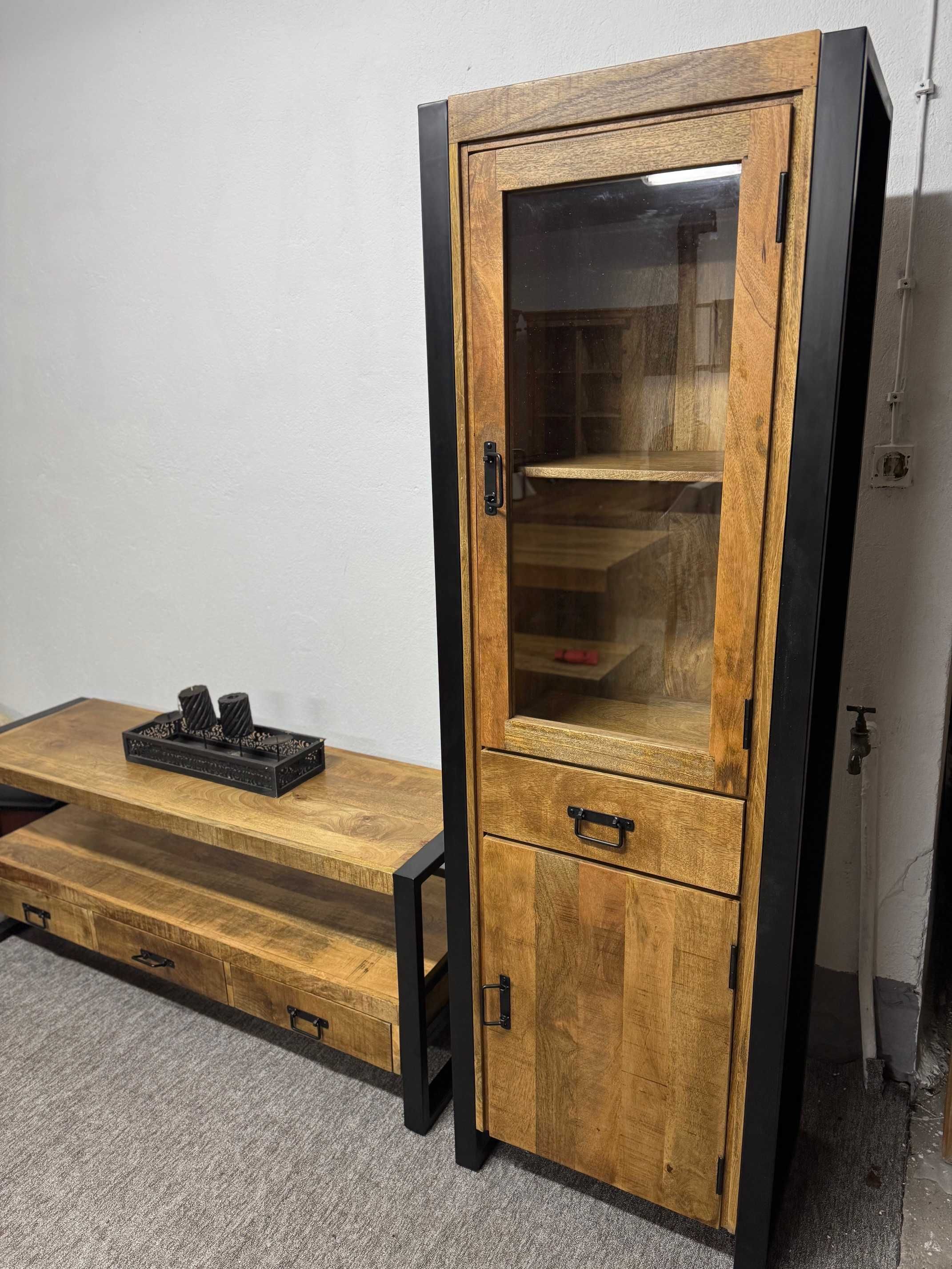 Słupek, szafka, witrynka drzewo mango LOFT Style Nowy F-Vat
