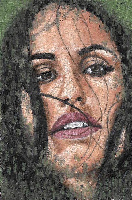 Joao Filipe, Pintura original (Rita Pereira), pastel de óleo, 30x20 cm