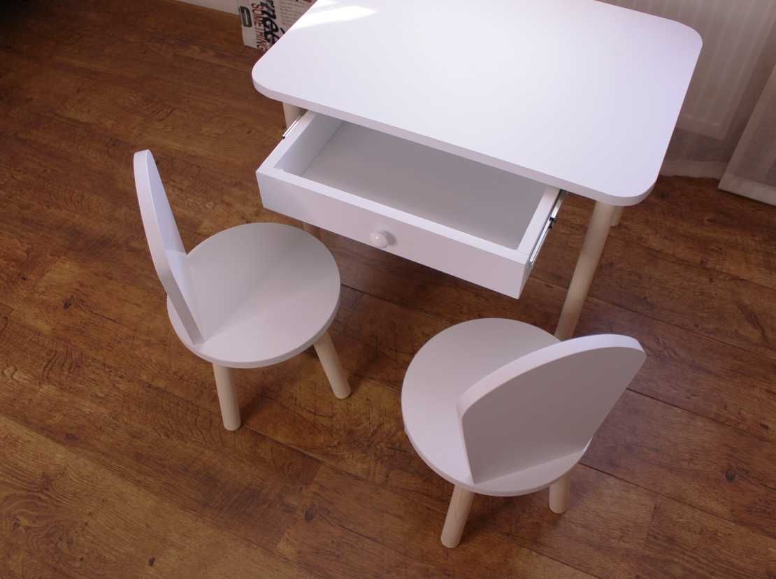 Дерев'яний столик і стільці білий дитячий стіл круглі стільчики новий
