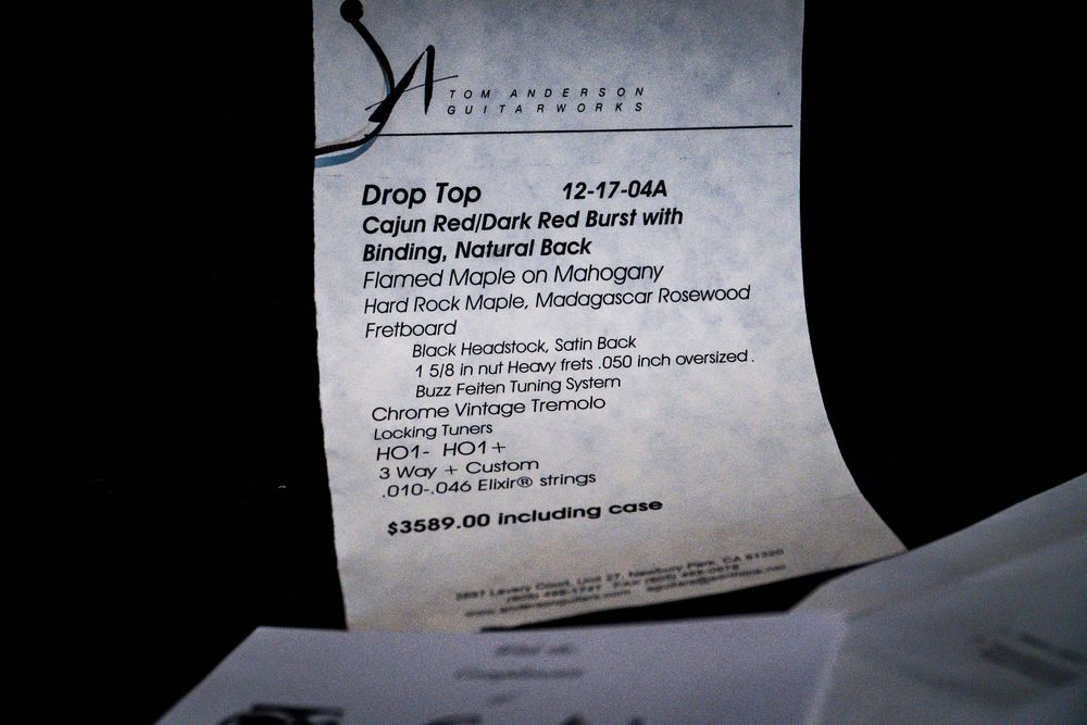 Tom Anderson DROP TOP rok 2004 modern stratocaster nie Suhr,LsL,Fender