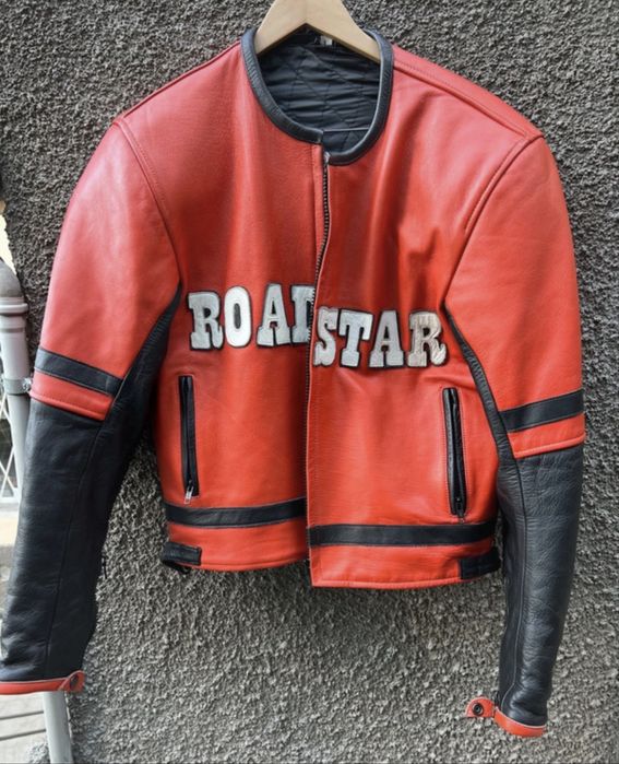 Kurtka motocyklowa skórzana ROADSTAR – vintage racing style Rozmiar L