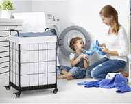 Nowy kosz a pranie/ sorter ubrań / organizer na kółkach / 100L !3802!