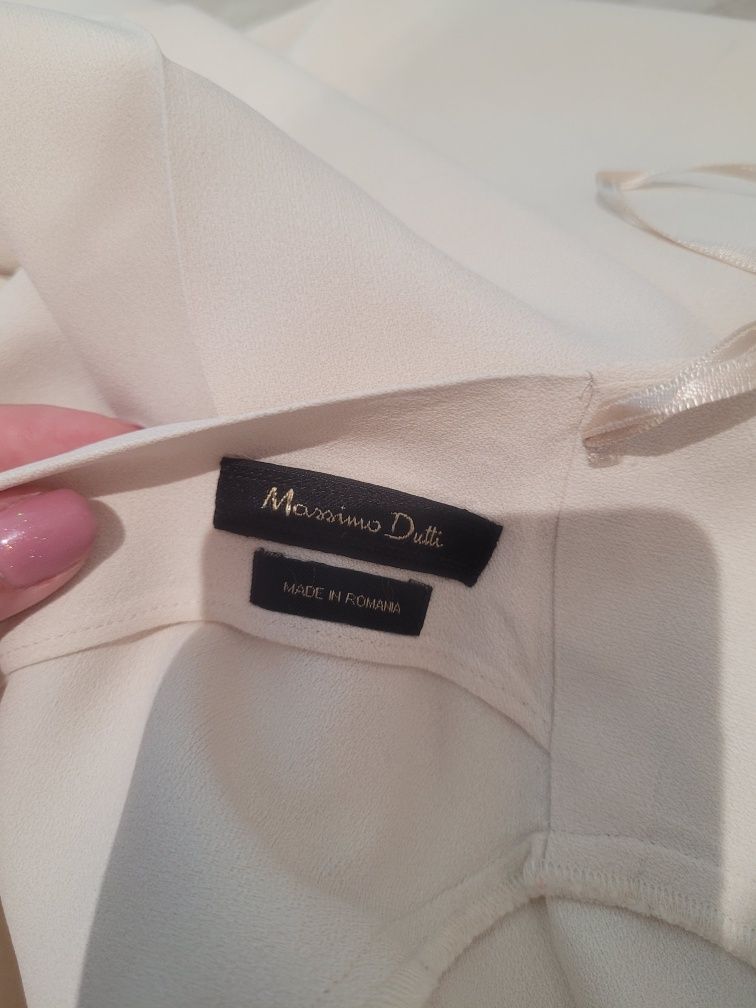Kremowa sukienka massimo dutti s odkryte plecy
