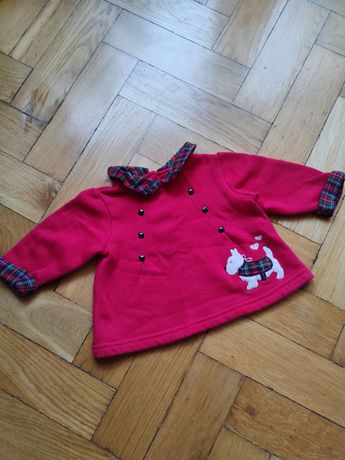 Bluza świąteczna ciepła czerwona krata 3-6 miesięcy