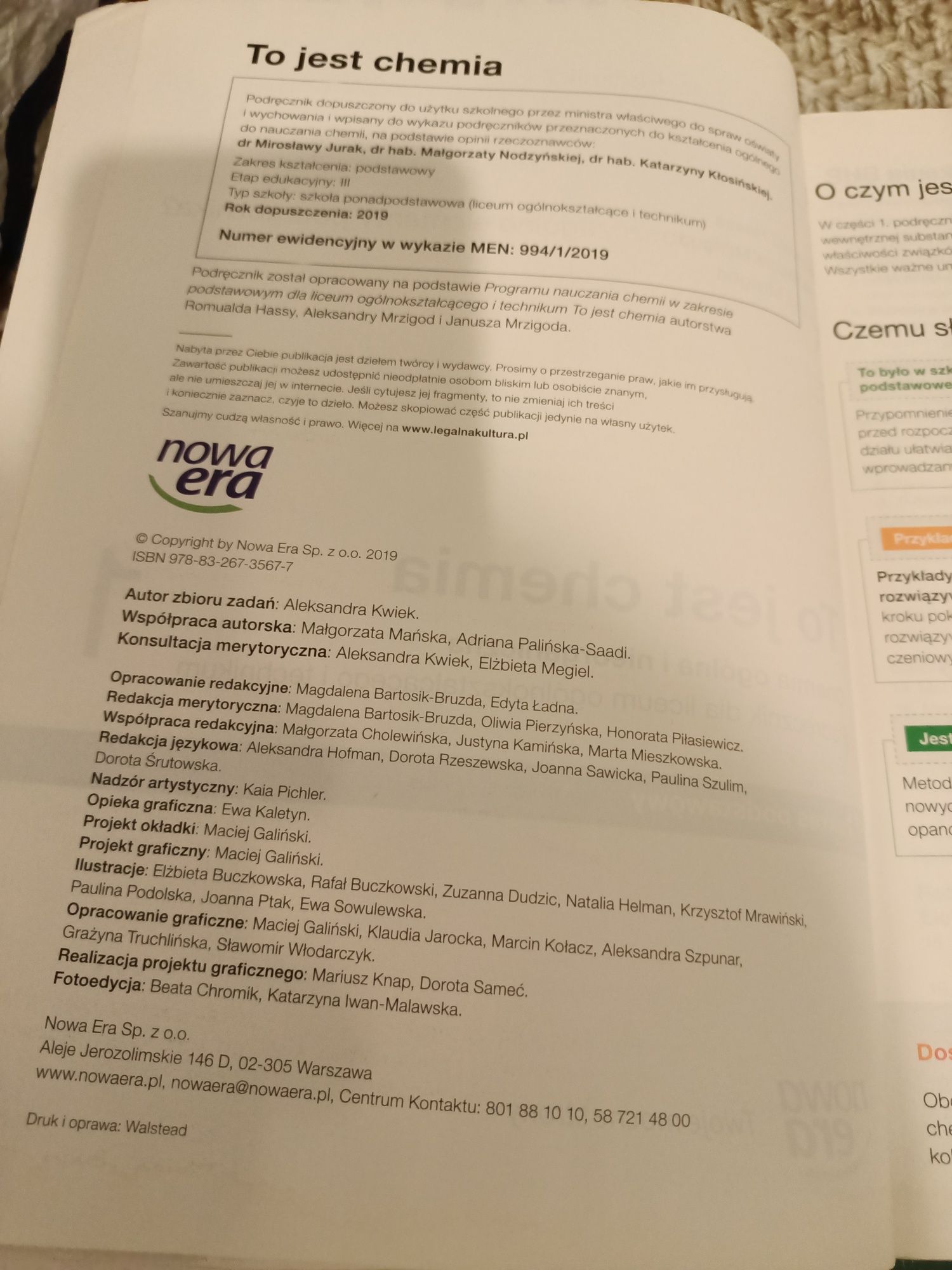 Podręcznik do chemii klasa 1
