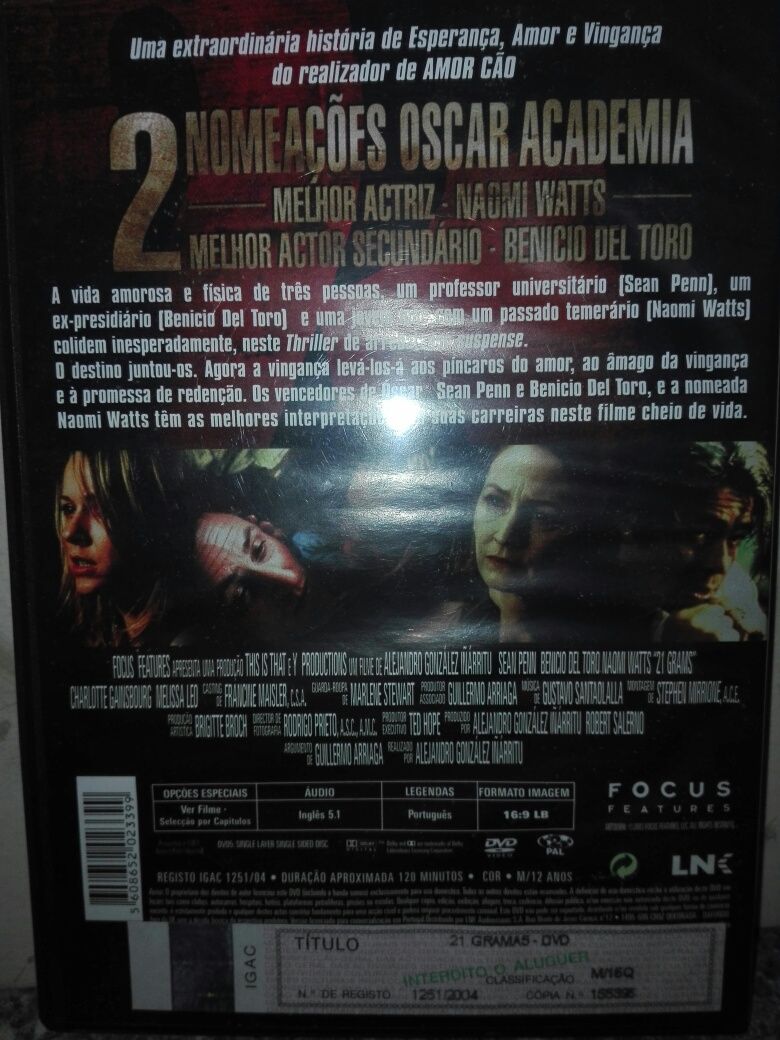 Filme DVD 21 Gramas Ano 2004