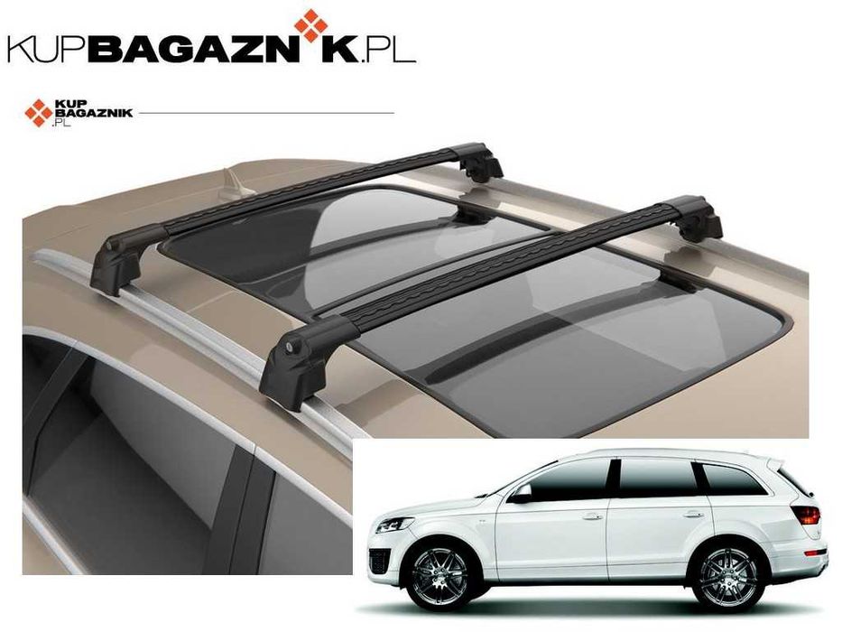Bagażnik dachowy AUDI Q7 4L SUV 2006 do 2015 bazowy belki auto Relingi