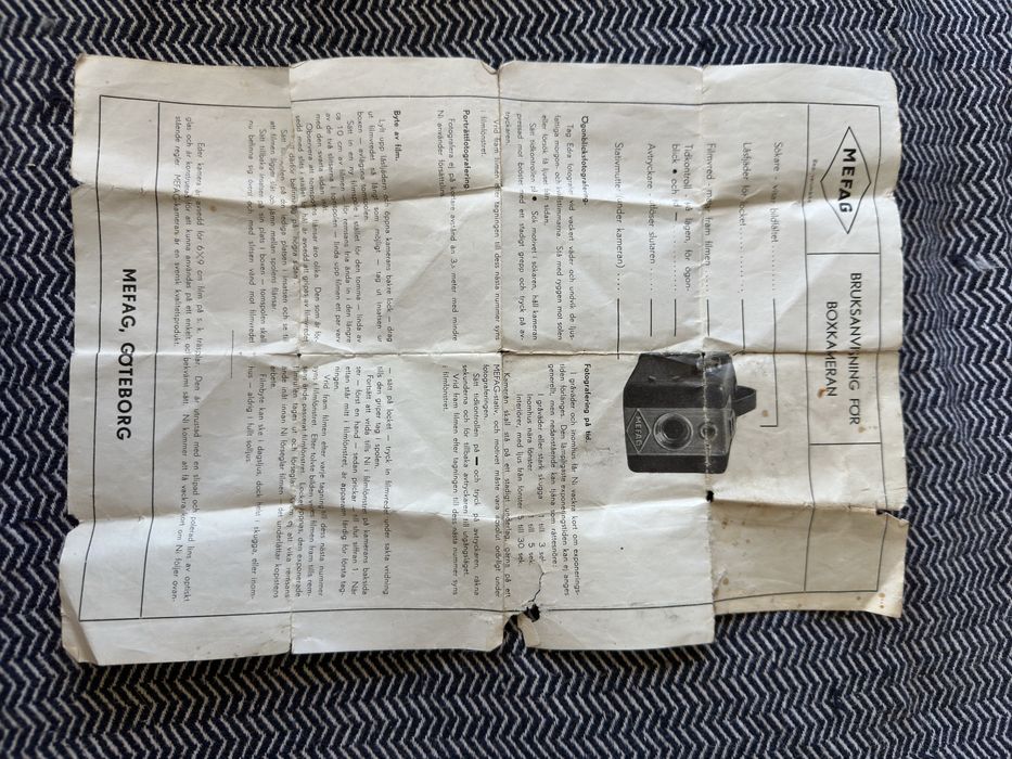 Stary szwedzki aparat mefag rzadki z dokumentami