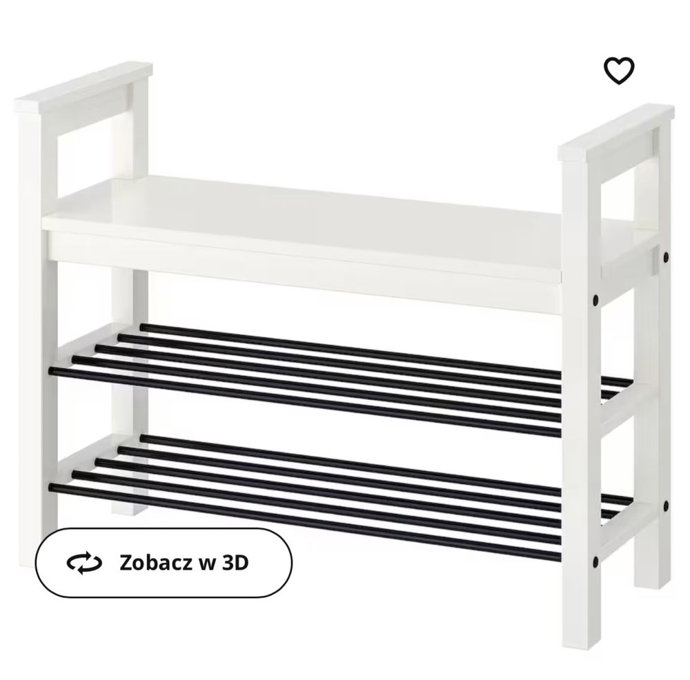 Drewniany Wieszak + sierzisko Ikea bialy