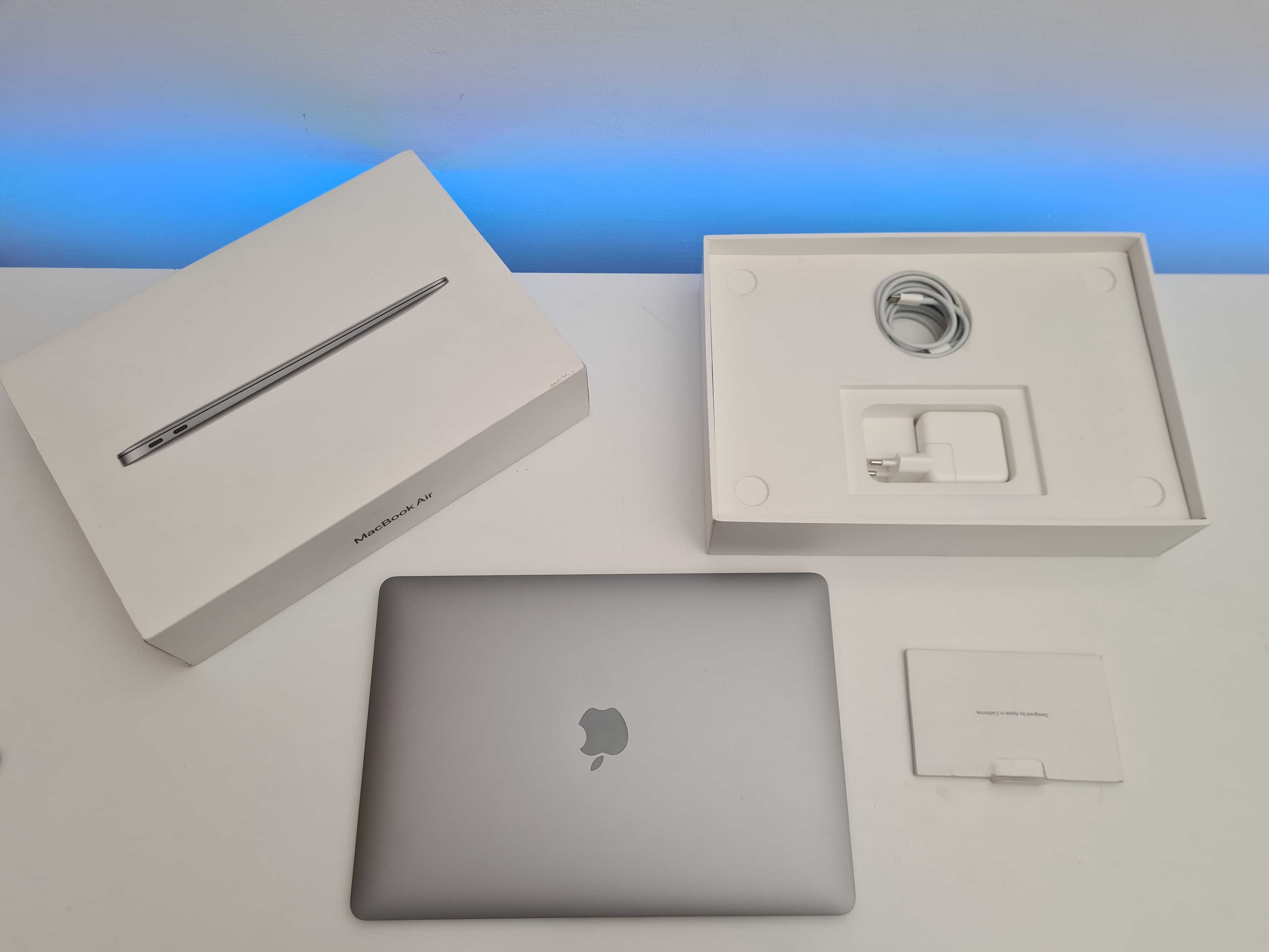 Śliczny MacBook Air M1, 8/256gb, 61 cykli, JAK NOWY F24