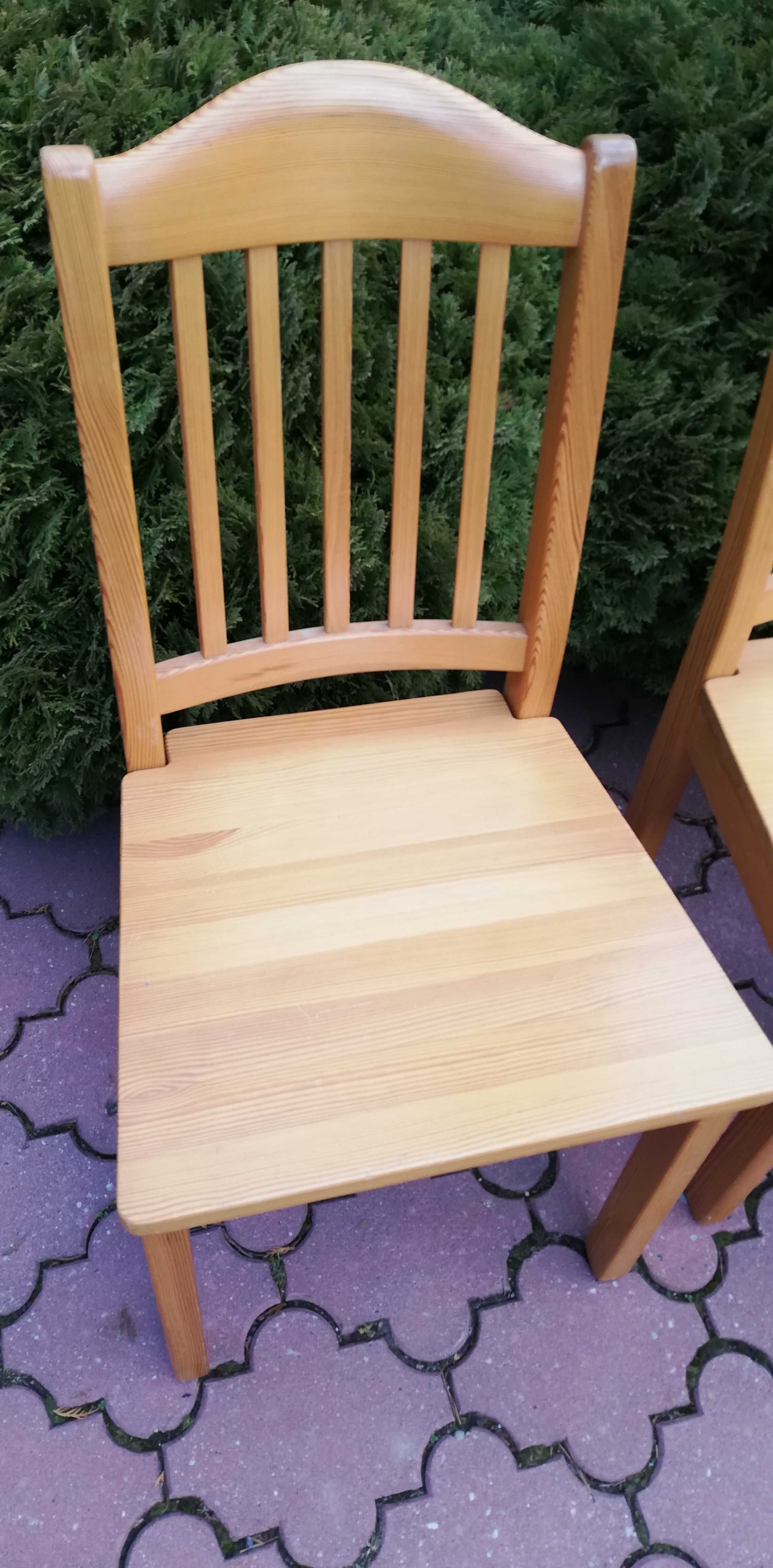 krzesła drewniane proste komplet meble kuchnia stół