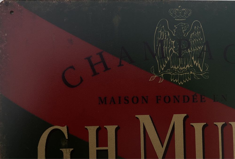 G. H. MUMM champagne | placa decorativa metalica (nova)