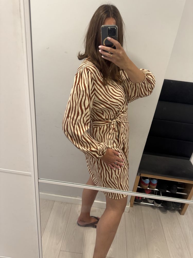Shein Curve 3XL wiązana kopertowa sukienka