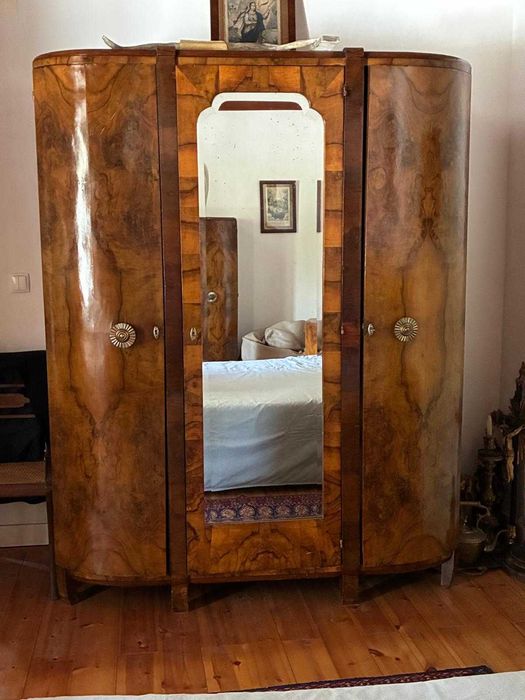 Conjunto mobilia de quarto em nogueira art deco