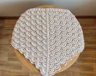 Jasnobeżowa chusta - Handmade