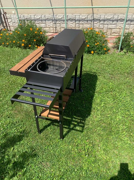 з термометром! мангал-гриль, справжня якість, метал 5мм, барбекю