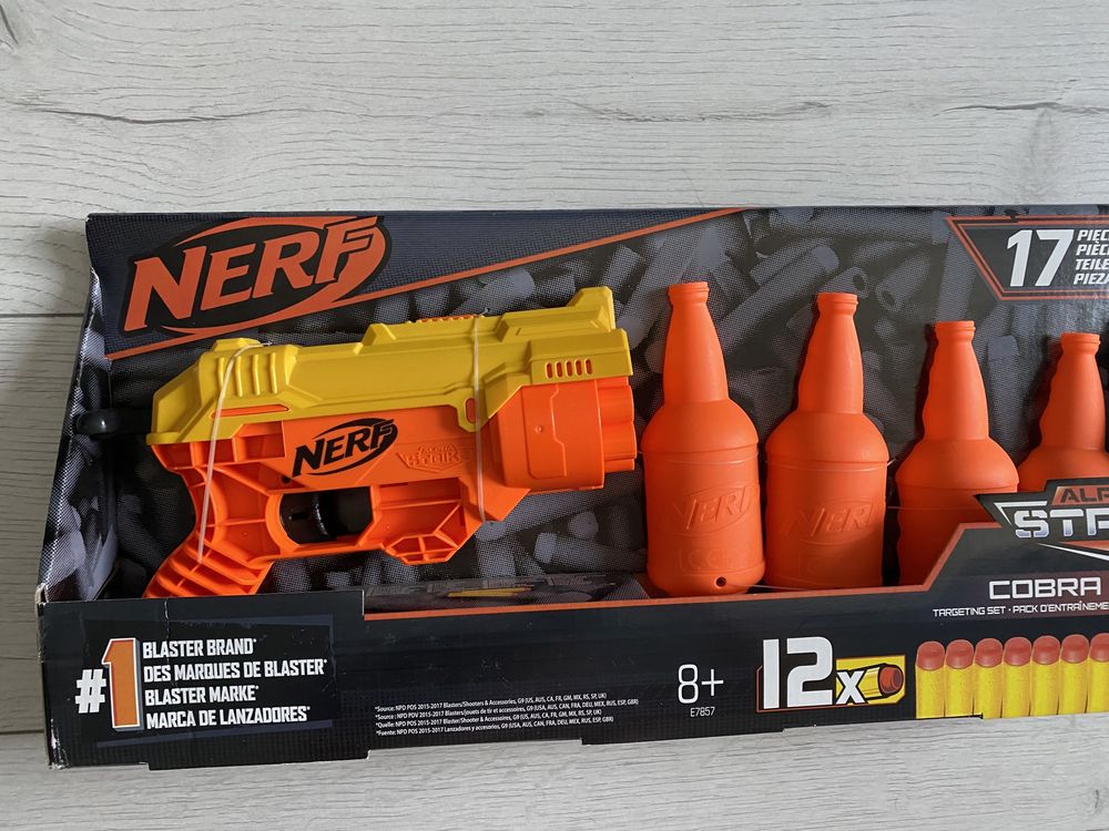 Nerf оригінал пістолет дитячий з патронами і цілями у вигляді бутилок